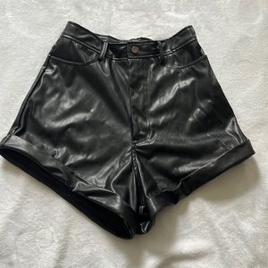 Women’s Faux Leather High Waisted Shorts Size 4